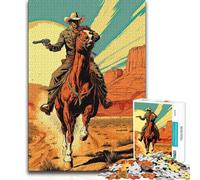 Puzzle 1000 pezzi Cowboy nel deserto Un'opera d'arte Opera d'arte Regalo per e dai 14 anni in su 50x75cm