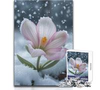 Puzzle 1000 pezzi Crocus Flower in the Snow Giocattoli Giochi educativi Analisi e logica Regali di Babbo Natale segreto Dimensioni 38x52cm
