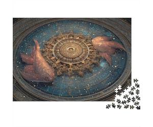 Puzzle 1000 pezzi Cupola astrologica, cerchio stellare, puzzle impossibile, cartone premium, pezzi di interbloccaggio, 38x26cm/1000pezzi, per esperti