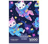 Puzzle 1000 Pezzi Cute Happy Kittens Qualità Premium Meow Astronaut Intrattenimento Creativo Puzzle Al Divertenti Per Uomo E Donna Adulti E Bambini Più Grandi 38x26cm/1000pcs