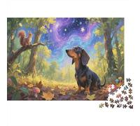Puzzle 1000 Pezzi Dachhund Crouched in The Jungle, Per Bambini/Adultí - Sfida Difficile Classica & Regalo 1000pcs (75x50cm)