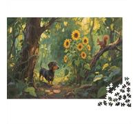 Puzzle 1000 Pezzi Dachhund Curiously Explores in The Jungle, Per Bambini E Adulti Impossible Grandi Dimensioni Idea Regalo 1000pcs (75x50cm)