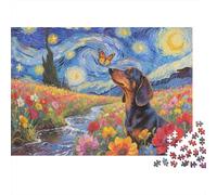 Puzzle 1000 Pezzi Dachshunds in The Sea of Flowers, Per Bambini E Adulti Puzzle Per Gioco Familiare Difficile Sfida Grandi Dimensioni Regali 1000pcs (75x50cm)