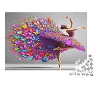 Puzzle 1000 pezzi Danzatrice con Gonna Colorata in Cartone Riciclato per Adulti, Gioco Educativo e Decompressione, Per Decorazione Murale, Regalo per la Casa 52x38cm