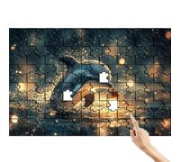 Puzzle 1000 Pezzi Delfino, Animale Puzzle Adulti, Giocattolo Educativo Colorato e Interessante Impostato con Scatola, Sfida Impossibile Gioco Arte Educativo per Unico Regalo Donna Decorazioni Casa T-7