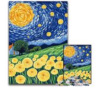 Puzzle 1000 pezzi "Dente di leone sotto il cielo notturno", puzzle in cartone, regalo perfetto per compleanni, feste, ideale per Natale, 26x38cm
