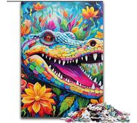 Puzzle 1000 pezzi di animali, coccodrilli del Nilo, puzzle in legno, dimensioni 50x75cm, ideale per il divertimento in famiglia, il relax e come regalo per le feste.