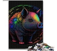 Puzzle 1000 pezzi di animali maiali per adulti, dimensioni 26x38cm, regalo perfetto per genitori, amanti, amici - età 14+
