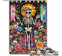 Puzzle 1000 pezzi di scheletro non morto in legno per adulti 50x75cm per adolescenti e famiglie, perfetto come decorazione fai da te e sfida rompicapo