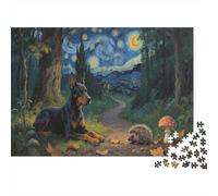 Puzzle 1000 Pezzi Doberman Pinscher in The Jungle, Per Bambini E Adulti Puzzle Per Gioco Familiare Difficile Sfida Classici Regali 1000pcs (75x50cm)