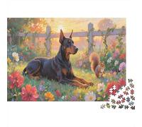 Puzzle 1000 Pezzi Doberman Pinscher Is in The Garden, Per Bambini E Adulti Puzzle Per Gioco Familiare Difficile Sfida Grandi Dimensioni Regali 1000pcs (75x50cm)