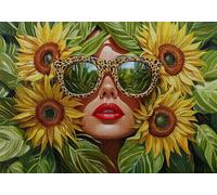 Puzzle 1000 Pezzi Donna Puzzle Adulti Sfida Impossibili Jigsaws Girasole Classica 3D Pattern Art Jigsaws per Divertimento Adulti e Bambina, Gioco Familiare, Festa Aziendale,Amore e Amico 75x50cm C-642