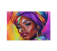 Puzzle 1000 Pezzi, Donna Puzzle Arte 75x50cm Jigsaw Grandi Dimensioni per Adulti, Jigsaw Giochi Intrattenimento Creativo, Classici Gioco Familiare per Decorazione Parete, Regalo Donna Africa p-939