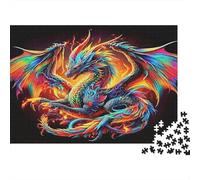 Puzzle 1000 pezzi Drago Arcobaleno Fuoco, mentale, cartone premium, adolescenti, 52x38 cm