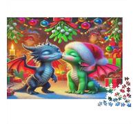 Puzzle 1000 pezzi Drago Elfo Magico, concentrazione, cartone premium, adolescenti, 38x26 cm