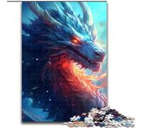 Puzzle 1000 pezzi Drago Fresco in legno, rompicapo ad alta difficoltà per adolescenti 50x75cm, Natale o compleanni