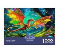 Puzzle 1000 pezzi Drago per adulti - Drago della giungla, neon, vivace, selvaggio e dinamico, estremamente difficile, decorazione murale, regalo, 70x50cm