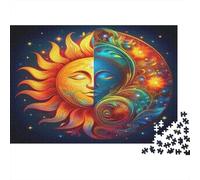 Puzzle 1000 pezzi Dualità Sole Luna Vortici Puzzle Impossible Pezzi Robusti Intercambiabili Cartone Riciclato per Appassionati Casa Nuova 38x26cm