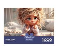Puzzle 1000 pezzi Educativo Ragazza Malinconica Accappatoio Rosa, Gioco divertente regalo domestico educativo solo Adulti 70x50cm