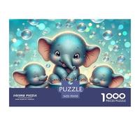 Puzzle 1000 pezzi Elefante estremamente difficile per adulti - Cuccioli di elefante carini con bolle, gioco educativo antistress, regalo, 70x50cm