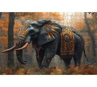 Puzzle 1000 Pezzi Elefante Puzzle 1000 Pezzi Legno per Adulti Albero, Splendidamente Confezionato in Una Scatola di Cartone, Trasportabile in Una Borsa a Rete per Decorazioni Parete 75x50 CM RXPT-9957