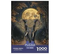 Puzzle 1000 Pezzi Elephant Qualità Premium Under The Moon Divertimento Idea Regalo Uomo E Donna Per Adulti E Ragazzi 38x26cm/1000pcs