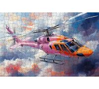 Puzzle 1000 Pezzi, Elicottero Puzzle 1000 Pezzi per Adulti, Giochi di Puzzles Aereo Legno per Tutta la Famiglia, DIY Puzzles per Quadri Moderni Soggiorno Regalo Donna Uomo Festival 50 x 75CM RXPT10306