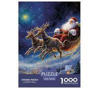 Puzzle 1000 Pezzi Elk Santa Claus Qualità Premium Puzzle Impegnativo Puzzle Al Divertenti Per Uomo E Donna Adulti E Bambini Più Grandi 70x50cm/1000pcs