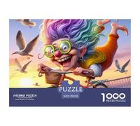 Puzzle 1000 pezzi estremamente difficile - Nonna va in bicicletta al mare, carta riciclata 70x50cm