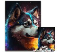 Puzzle 1000 pezzi Fantasy Husky in legno per adulti, gioco interattivo per famiglie, decorazione fai da te per la casa, rompicapo regalo 50x75CM/19,68x29,52 pollici