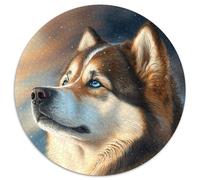Puzzle 1000 pezzi Fantasy Husky, puzzle rotondo da 1000 pezzi per serate di gioco in famiglia, decorazione per la casa e regalo per allenare la mente, 67,5x67,5 cm.