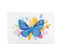 Puzzle 1000 Pezzi Farfalla Puzzle Semplicità Adulti Arte Grandi Dimensioni Jigsaw di Legno con una Scatola e Poster, Impossibili Jigsaw Gioco Familiare for Adulti, Home Decor Regalo 75x50cm E-1719