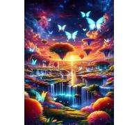 Puzzle 1000 Pezzi,Farfalle del paese delle fate Puzzles Adulti,puzzles arte per adulti,Giochi Rilassamento e Intelligence,puzzle per Gioco Familiare Regalo