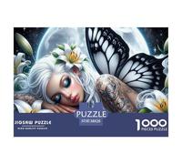 Puzzle 1000 pezzi Fata Farfalla Chiaro di Luna Regalo - Fata lunare Farfalla Giglio Gioco famiglia Decorazione murale 38x26cm