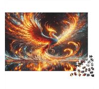Puzzle 1000 Pezzi Fenice di Fuoco Mitica, Uccello di Fuoco, Cartone, per Amanti della Tranquillità, Attività Indoor, 70x50cm