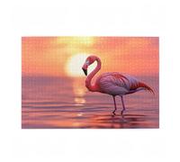 Puzzle 1000 Pezzi Fenicottero Puzzle Oceano Adulti Arte Grandi Dimensioni Jigsaw di Legno con una Scatola e Poster, Impossibili Jigsaw Gioco Familiare for Adulti, Home Decor Regalo Donna 75x50cm D-186