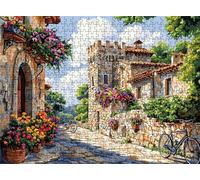 Puzzle 1000 Pezzi fiore piccola città, Puzzles Legno XXL 75x50 cm, Puzzles Adulti Confezionato con Squisita Cura, Stimola Memoria, Puzzle 1000 Tra Loro Lettere Sul Retro, Regalo Uomo e Donna s7h-27