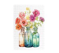 Puzzle 1000 Pezzi Fiore Puzzle Semplicità Adulti Arte Grandi Dimensioni Jigsaw di Legno con una Scatola e Poster, Impossibili Jigsaw Gioco Familiare for Adulti, Home Decor Regalo Donna 75x50cm D-1709