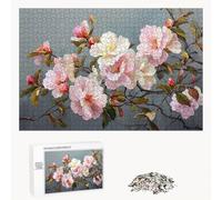 Puzzle 1000 Pezzi - Flower & Rosa - Puzzle in Legno Durevole con Lettere sul Retro - 75 x 50 cm - Hobby Creativo Senza Polvere - Articolo per Collezionisti e 14 Anni in Su P3#484