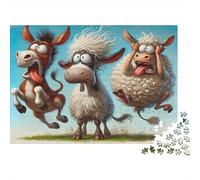 Puzzle 1000 Pezzi Funny Farm Animals Per Adulti E Bambini Con Intrattenimento Creativo Impegnativo E Difficile Idea Regalo Uomo E Donna 70x50cm/1000pcs
