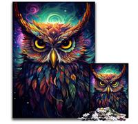 Puzzle 1000 pezzi Futuro colorato psichedelico gufo puzzle interattivo gioco per famiglie fai da te decorazione per la casa sfida cerebrale regalo 1000 pezzi (75x50 cm)