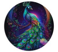 Puzzle 1000 pezzi Galaxy Peacock, puzzle rotondo interattivo per famiglie, decorazione fai da te per la casa, rompicapo stimolante (67,5x67,5 cm)