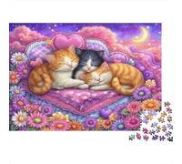 Puzzle 1000 pezzi Gattini addormentati, nido d'amore, esercizio cerebrale, competenze cognitive, cartone premium per adolescenti 38x26cm/1000pezzi