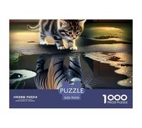 Puzzle 1000 pezzi Gattino e tigre a specchio, idea regalo, per adulti