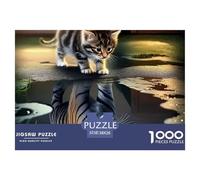 Puzzle 1000 pezzi Gattino e tigre a specchio, per adulti, regalo