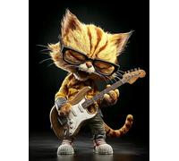 Puzzle 1000 Pezzi, Gatto Che canta con una Chitarra, Puzzles Classiques, Giochi Rilassamento e Intelligence, Puzzle per Gioco Familiare, Regalo per Amore e Amico(1000PCS)