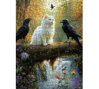 Puzzle 1000 Pezzi, Gatto Corvo 3D Puzzle per Adulti Impegnativo, Educa Puzzles Artistico, Divertente E Stimolante Puzzles Decorativo per La Famiglia, Regalo e Decorazione Pareti DX0YL6-908