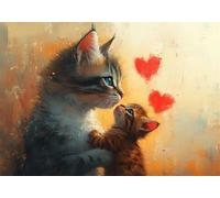 Puzzle 1000 Pezzi Gatto Puzzle Animale Jigsaw Adulti Legno Classici Impossibili Gioco da Sfida, Stampa di Alta Qualità jigsaws,per la Casa di vertimento In Famiglia Adulti Adolescenti Regalo U-436