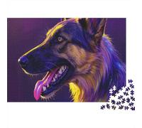 Puzzle 1000 Pezzi German Shepherd Open Your Mouth, Per Amore E Amico, Giochi, Puzzle Impossible, Classici Regali 1000pcs (75x50cm)