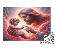 Puzzle 1000 pezzi Gesù e Bambina Carezza relax concentrazione cartone oftenato bambini 14+ 38x26cm